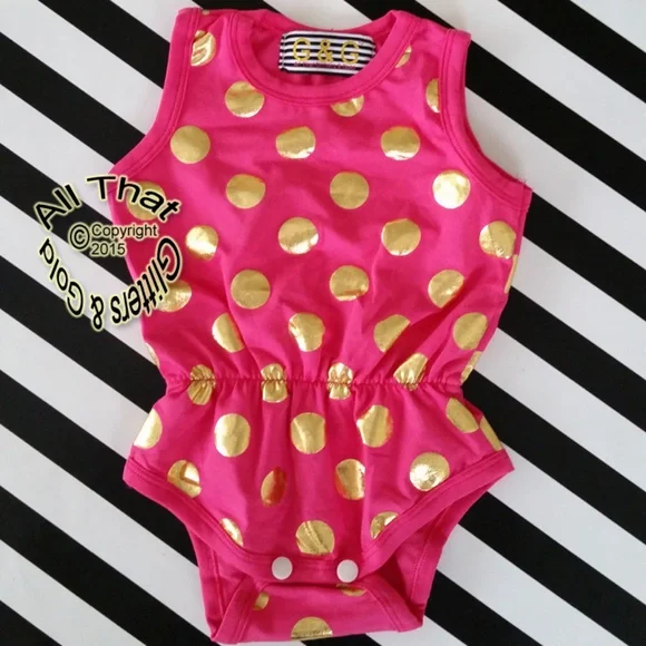 Romper Onepiece Bodysuit Hot Pink For Toddler Girls - Picture 2 of 3